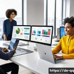 Home 19 하이브리드 워크에서의 직원 참여 증진 전략 - A modern hybrid office environment showing a diverse team of professionals collaborating seamlessly ...